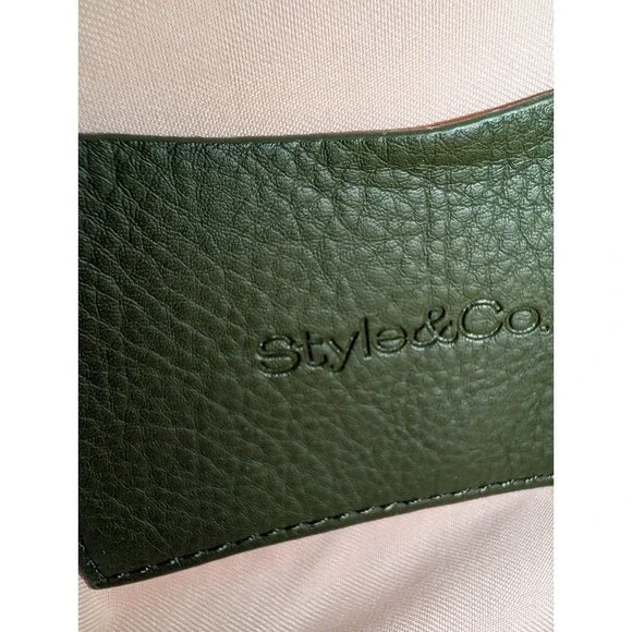 Style & Co Mini Woven Bucket Bag Womens Crossbody Purse Green New With Tags - Picture 11 of 16